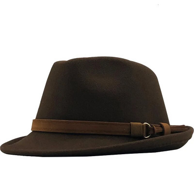 Jauna vilnas sieviešu vīriešu Fedora cepure ziemai rudens Eleganta Lady Gangster Trilby Felt Homburg Church Džeza cepure 55-58CM regulējama