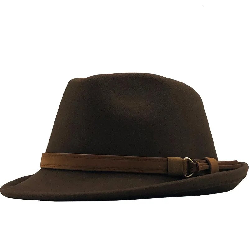 Jauna vilnas sieviešu vīriešu Fedora cepure ziemai rudens Eleganta Lady Gangster Trilby Felt Homburg Church Džeza cepure 55-58CM regulējama