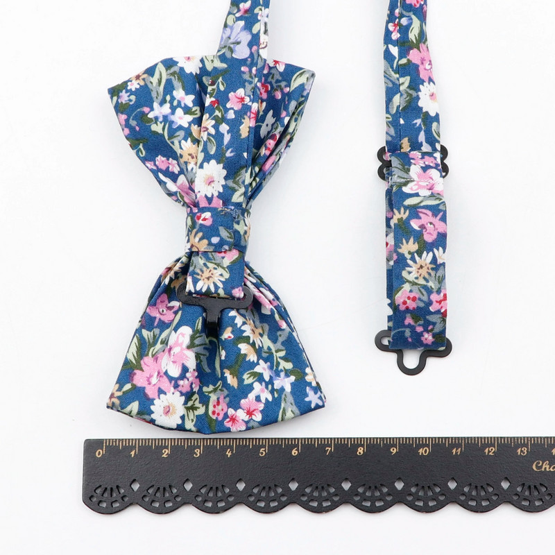 Férfi állítható formális pamut Vintage rózsaszín kék virágos csokornyakkendő pillangó csokornyakkendő szmoking masni Vőlegény báli parti kiegészítők ajándék