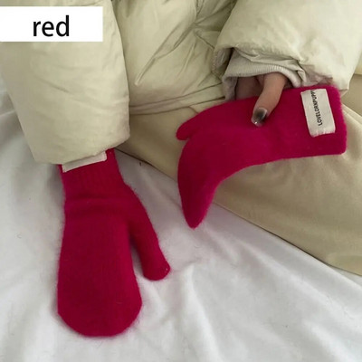 1 par Ženske zimske plišane rukavice za održavanje topline Elastičnost Meke Rukavice s punim prstima Pletene modne rukavice za djevojčice imitacija zečjeg krzna