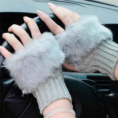Nove ženske rukavice, elegantne tople zimske rukavice na pola prsta, ženske rukavice od umjetne vune, heklane, pletene toplije rukavice za zapešća Vruća rasprodaja