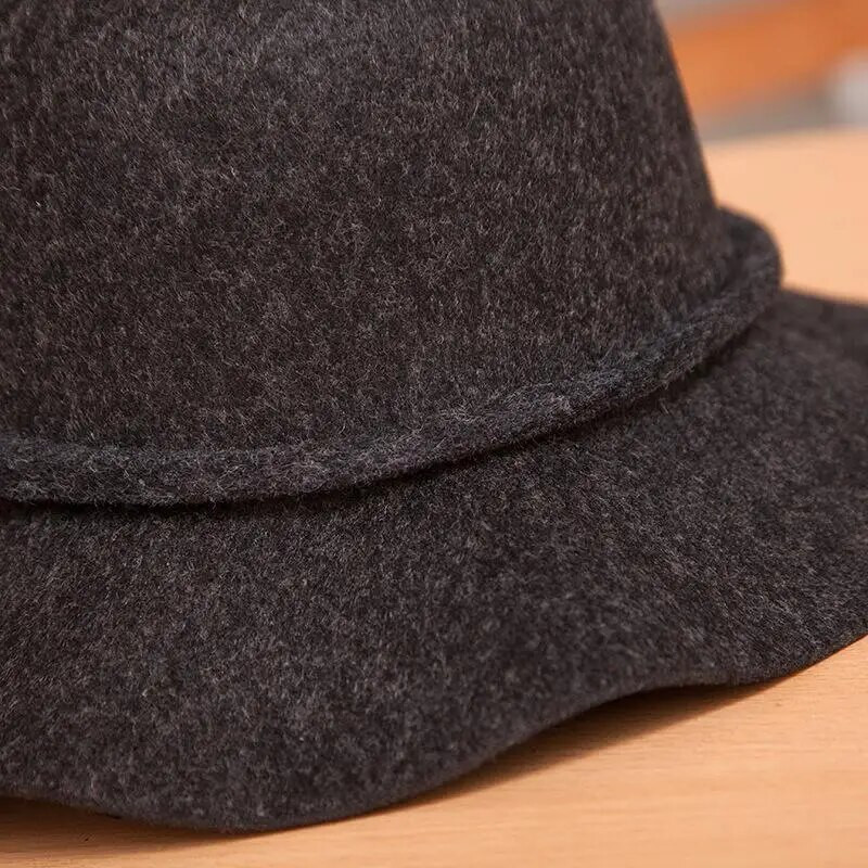 jiangxihuitian Európa őszi tél női Fedora sapkák Vintage napozósapka női női széles karimájú gyapjú filc masni csomós sapka