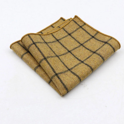 Klasisks Plaid sērijas kvadrātveida kabatlakats Ikdienas ballīšu kabatas kvadrātveida šalle Vilnas kokvilnas Hankie 22 cm sieviešu un vīriešu lakats