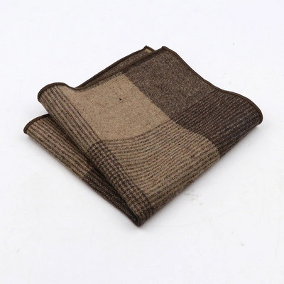 Klasisks Plaid sērijas kvadrātveida kabatlakats Ikdienas ballīšu kabatas kvadrātveida šalle Vilnas kokvilnas Hankie 22 cm sieviešu un vīriešu lakats