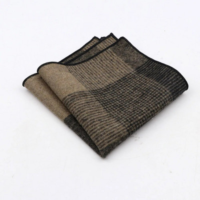 Klasisks Plaid sērijas kvadrātveida kabatlakats Ikdienas ballīšu kabatas kvadrātveida šalle Vilnas kokvilnas Hankie 22 cm sieviešu un vīriešu lakats