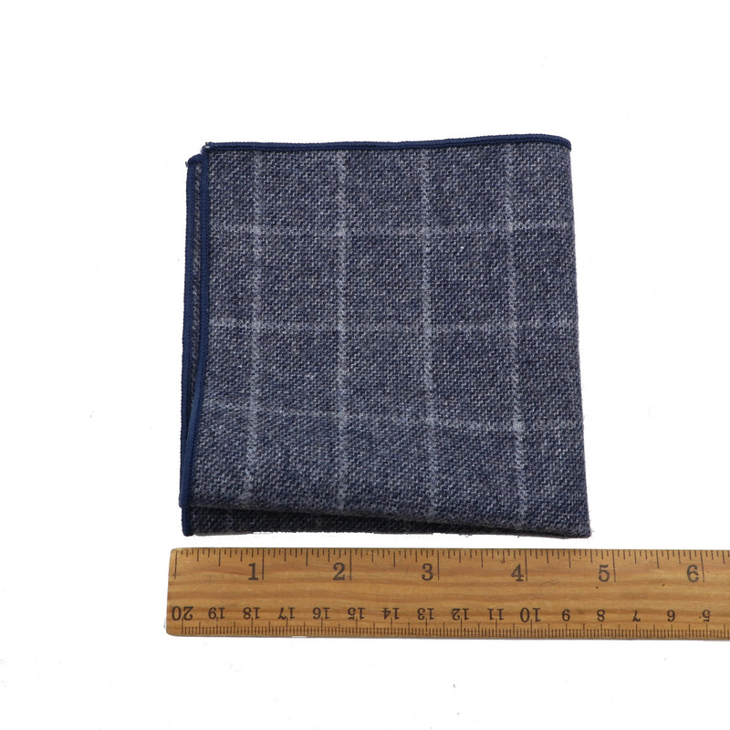 Klasisks Plaid sērijas kvadrātveida kabatlakats Ikdienas ballīšu kabatas kvadrātveida šalle Vilnas kokvilnas Hankie 22 cm sieviešu un vīriešu lakats