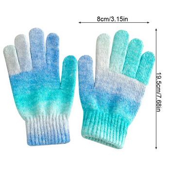 Зимен преливащ цвят Ветроустойчиви плетени Затоплят се Дебели топли ръкавици Зимни ръкавици Дамски ръкавици Ръкавици с пет пръста Подаръци
