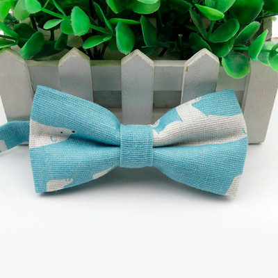 Muška leptir kravata s otisnutim ježevim čamcem i medvjedom kitom s leptir mašnom