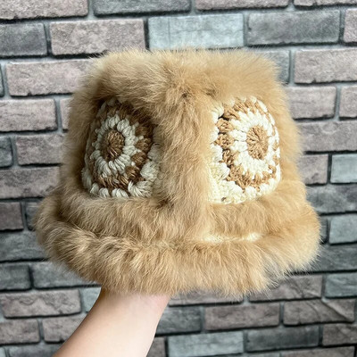 Nova ručno rađena heklana krznena debela topla zimska kapa za žene Lion šešir Moda za vanjske sportove Jesenska ženska kapa Poklon Veleprodaja
