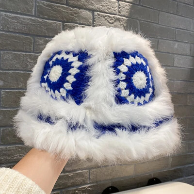 Nova ručno rađena heklana krznena debela topla zimska kapa za žene Lion šešir Moda za vanjske sportove Jesenska ženska kapa Poklon Veleprodaja