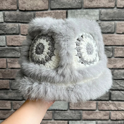 Nova ručno rađena heklana krznena debela topla zimska kapa za žene Lion šešir Moda za vanjske sportove Jesenska ženska kapa Poklon Veleprodaja