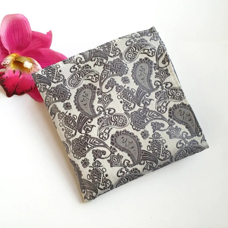 Vintage férfi Hanky selyem sál Gentleman Pocket Square Zsebkendő Paisley Esküvői Party Cravat Corbatas Para Hombre Szmoking nyakkendő