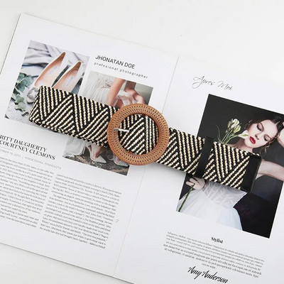 Modni pojasevi u korejskom stilu za žene 90 cm Kreativni pojasevi u stilu pletenice od slame Ženska vjetrovka Pojas za kaput Remeni