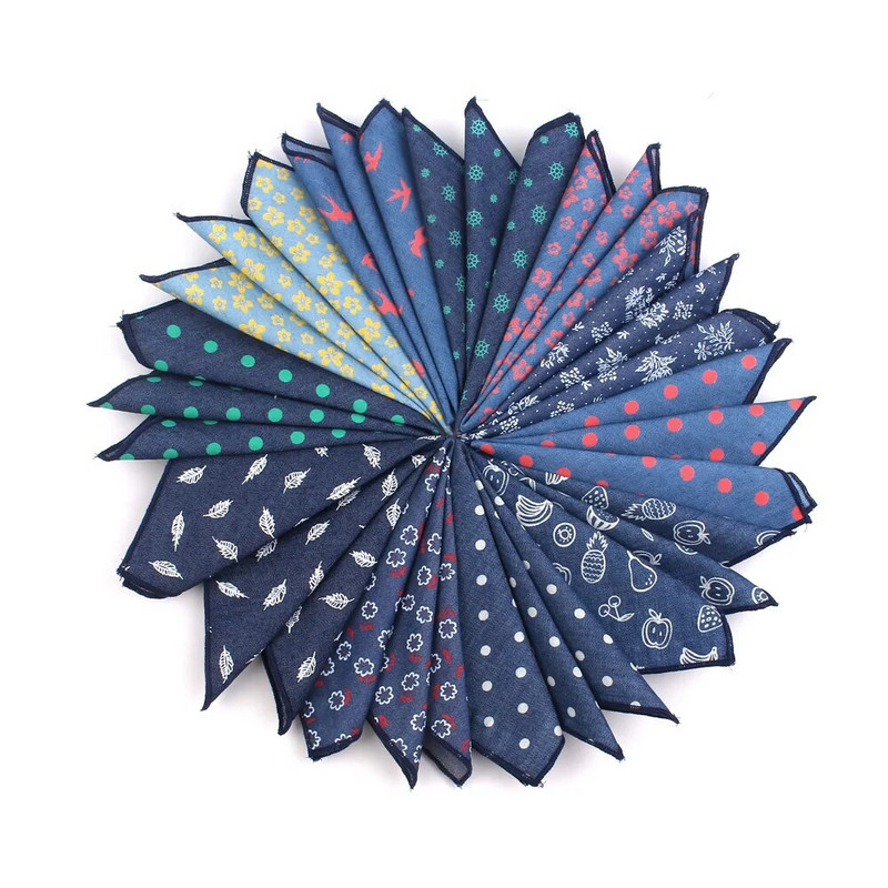 Cvjetni džepni kvadrat Za muškarce Žene Pamučne traperice Ručnik za prsa Hanky Gospoda Hankies Ležerni ženski rupčić Džepni ručnik