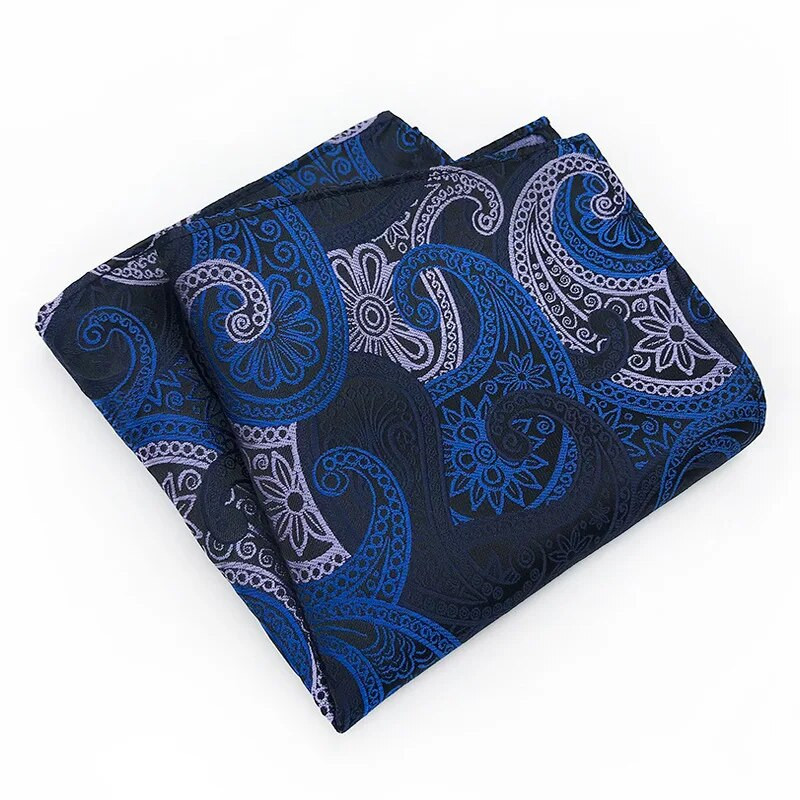 Luksusa vīriešu kabatas kvadrātveida kabatlakats zīda Paisley žakarda austa šalle 25cm kāzu ballīte vīrieša aksesuārs ziedu kaklasaite