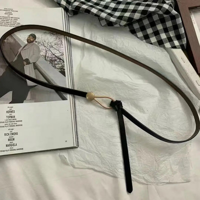 Ženski remeni luksuzne marke, tanka zlatna kopča, remen od PU kože za svečane hlače, ležerne crne ženske ženske dizajnerske pojaseve