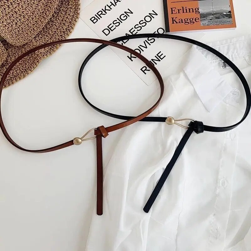 Ženski remeni luksuzne marke, tanka zlatna kopča, remen od PU kože za svečane hlače, ležerne crne ženske ženske dizajnerske pojaseve