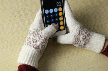 Дамски зимни топли плетени удебелени еластични ръкавици Дамски топлинни ежедневни покрити ръкавици с халтер Аксесоари за момичета ръкавици с ръкавици Мъжки