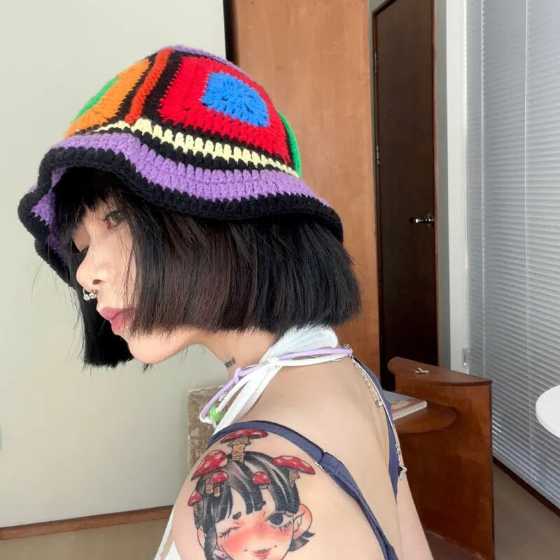 2023 NOVI ženski ručno rađeni heklani šeširi Y2k modni ljetni šešir za plažu Korejski pleteni šešir šuplji