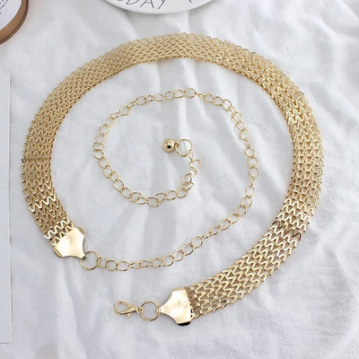 Pojasevi za žene Lanac Rastezljivi remen Elegantni pojas oko struka Metalni dizajnerski pojasevi Luksuzni dijamantni ženski tanki pojas Ceinture Femme