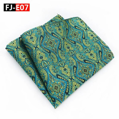 Fashion Luxury Mans Τσέπη τετράγωνο μαντήλι Μεταξωτό κοστούμι Jacquard Υφαντό Hanky Paisley σχέδιο 25cm Μαντήλι γάμου