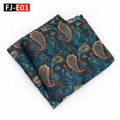 Fashion Luxury Mans Τσέπη τετράγωνο μαντήλι Μεταξωτό κοστούμι Jacquard Υφαντό Hanky Paisley σχέδιο 25cm Μαντήλι γάμου