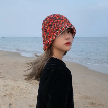 2020 Νέο Χειμερινό πλεκτό Παναμά Καπέλο Γυναικείο Μόδα Χρώμα Ζεστό Αναπνεύσιμο Καπέλα Κάδος Γυναικεία Αντιηλιακά Καπέλο Λουκάνης Εξωτερικού Χώρου Αντηλιακά Καπέλα