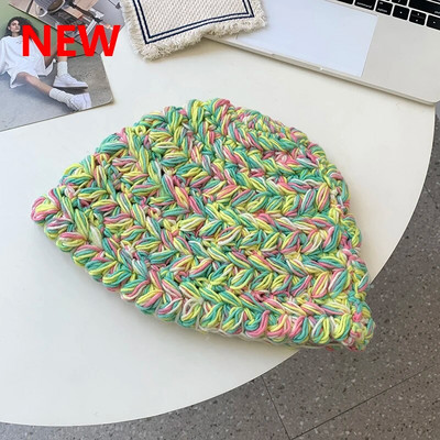 2020. gada jauna ziemas adīta Panamas cepure Sieviešu modes krāsa Silta elpojoša kausa cepure Sieviešu āra baseina cepure Sauļošanās cepures