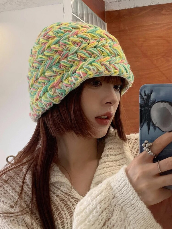 2020. gada jauna ziemas adīta Panamas cepure Sieviešu modes krāsa Silta elpojoša kausa cepure Sieviešu āra baseina cepure Sauļošanās cepures