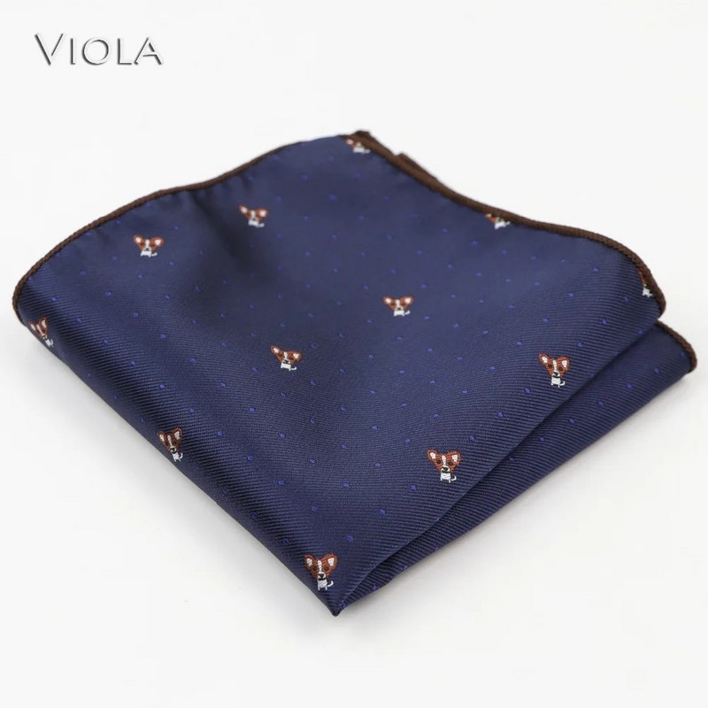 Jauks korgiju rotaļu suns Hankie žakarda poliesters augstas kvalitātes kabatas kvadrātveida biznesa smokings kaklasaite vīriešu kabatlakats dāvana aksesuārs