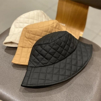 Δερμάτινο καπέλο με κουβά νέου σχεδιαστή Πτυσσόμενο γυναικείο καπέλο μόδας Παναμά Καπέλο εξωτερικού χώρου Casual Travel Καπέλα κουβά για γυναίκες