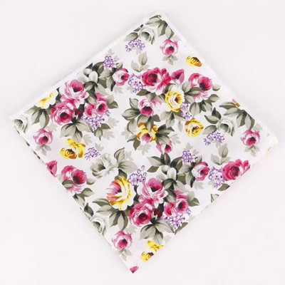 RBOCOTT férfi zsebkendő pamut virágos zseb négyzet 25cm*25cm férfi party üzleti esküvői kiegészítők