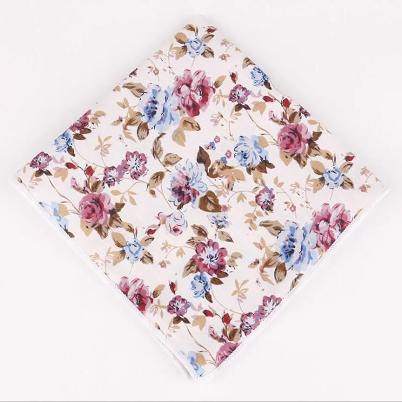 RBOCOTT férfi zsebkendő pamut virágos zseb négyzet 25cm*25cm férfi party üzleti esküvői kiegészítők