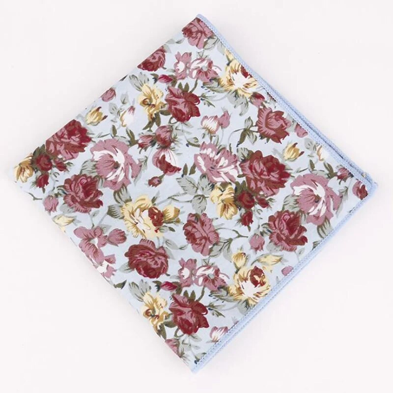 RBOCOTT férfi zsebkendő pamut virágos zseb négyzet 25cm*25cm férfi party üzleti esküvői kiegészítők