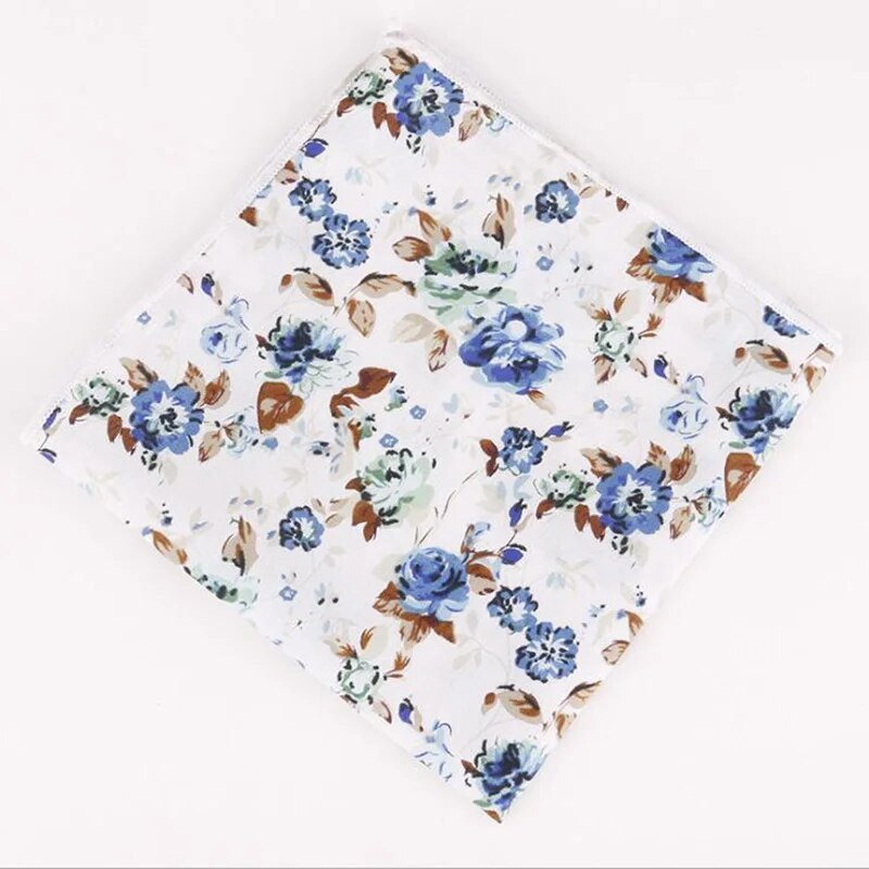 RBOCOTT férfi zsebkendő pamut virágos zseb négyzet 25cm*25cm férfi party üzleti esküvői kiegészítők