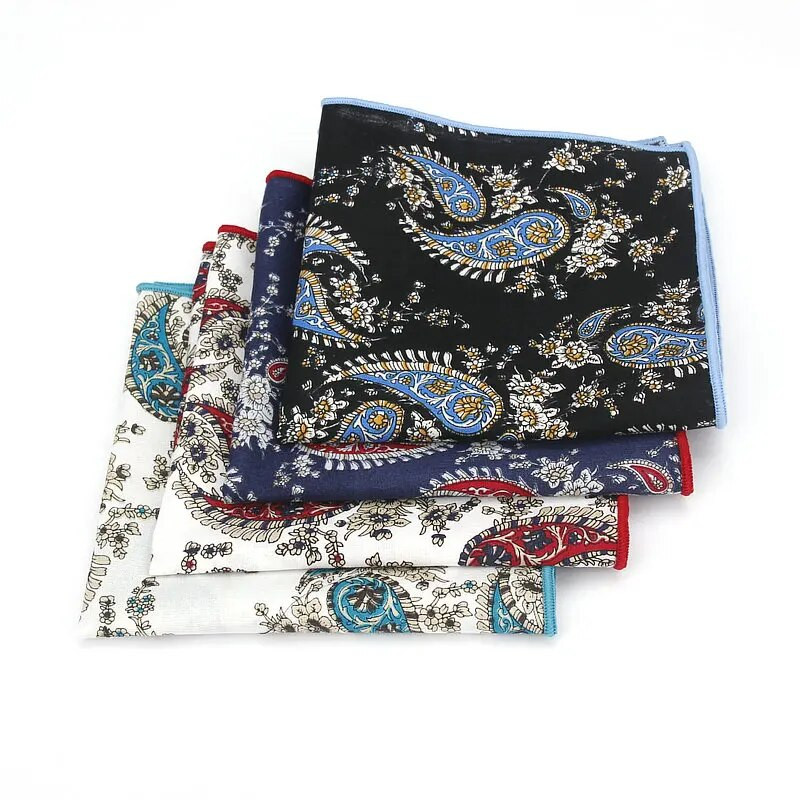 Paisley nyomtatott zsebkendő, esküvői zsebkendő férfi öltönyhöz, négyzet alakú alkalmi üzleti nyakkendő szett zsebkendő 25*25 cm-es törölköző