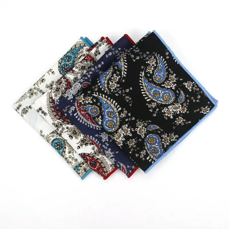 Paisley nyomtatott zsebkendő, esküvői zsebkendő férfi öltönyhöz, négyzet alakú alkalmi üzleti nyakkendő szett zsebkendő 25*25 cm-es törölköző