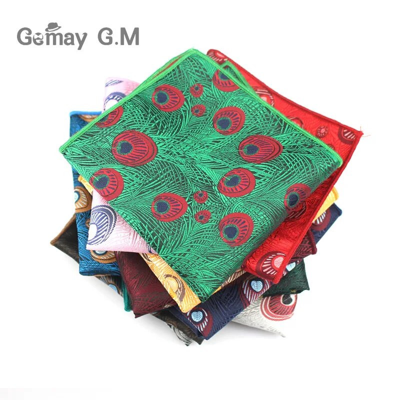 Férfi zseb, négyzet alakú, többszínű vőlegény Hanky jacquard szőtt zsebkendő vadonatúj divatos klasszikus esküvő