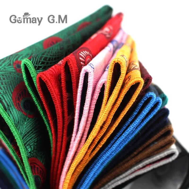 Férfi zseb, négyzet alakú, többszínű vőlegény Hanky jacquard szőtt zsebkendő vadonatúj divatos klasszikus esküvő
