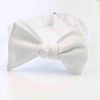 Egyszínű sima poliészter selyem önkötő csokornyakkendő ruházati kiegészítők kézzel készített nyakkendő újdonság