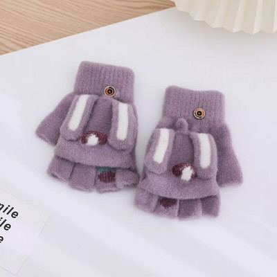 Tople rukavice za mlade, studente, crtiće, zimske ženske rukavice na preklop s pola prsta, zaslonom osjetljivim na dodir, biciklističke udobne, mekane, debele T09