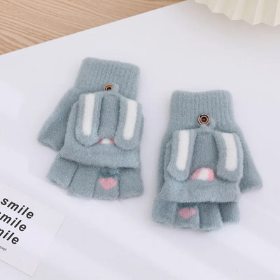 Tople rukavice za mlade, studente, crtiće, zimske ženske rukavice na preklop s pola prsta, zaslonom osjetljivim na dodir, biciklističke udobne, mekane, debele T09