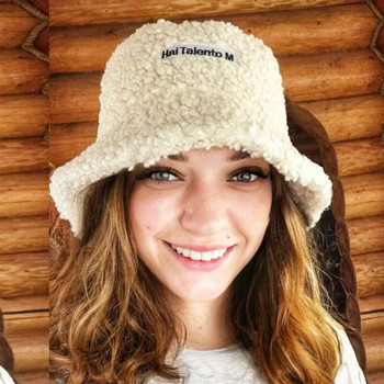 Καπέλο Lamb Faux Fur Χειμερινά ζεστά βελούδινα καπέλα για γυναίκες Lady Thicken Panama Καπέλα ψαρά εξωτερικού χώρου Καπέλα για κορίτσια