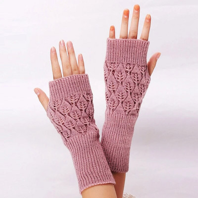 Jauni puspirkstu cimdi Sieviešu vilnas skārienekrānam bez pirkstiem trikotāžas aproce sievietēm ziemas vienkrāsains silts dūrainis перчатки T153