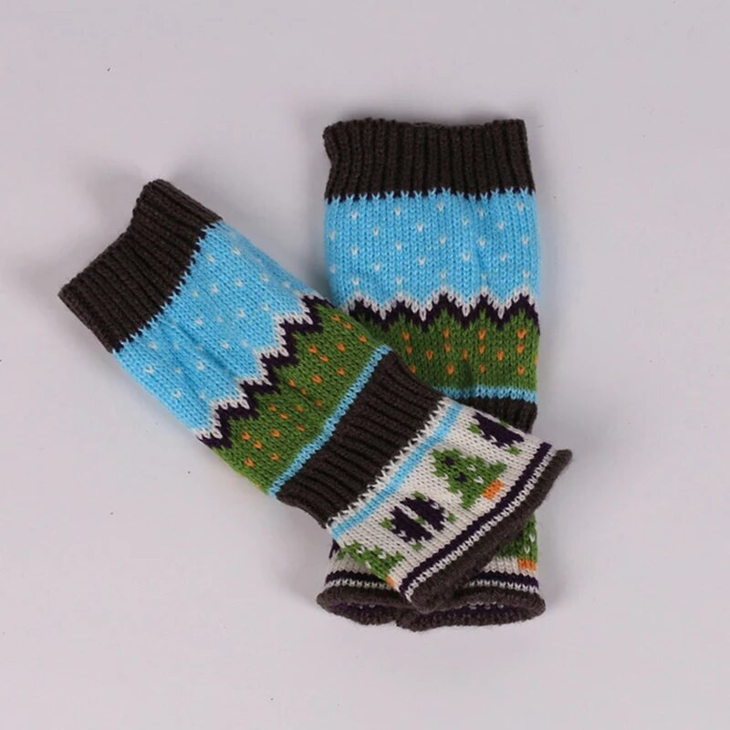 Ziemas sieviešu roku tamborēšanas adīšana mākslīgās vilnas dūrainis silti cimdi bez pirkstiem Sieviešu puspirksta cimdi Stilīgi šuvju krāsa T150