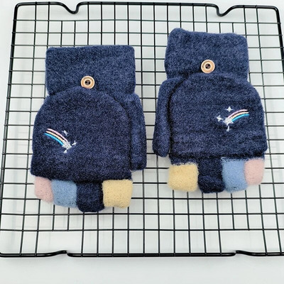 Jesen Zima Tople rukavice Flip Cover Rukavice bez prstiju Mekana djevojka Slatka crtana pletena baršunasta studentska rukavica s pola prsta T176