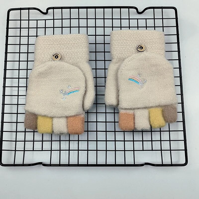 Jesen Zima Tople rukavice Flip Cover Rukavice bez prstiju Mekana djevojka Slatka crtana pletena baršunasta studentska rukavica s pola prsta T176