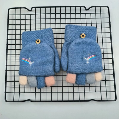 Jesen Zima Tople rukavice Flip Cover Rukavice bez prstiju Mekana djevojka Slatka crtana pletena baršunasta studentska rukavica s pola prsta T176