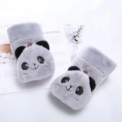 Ženske rukavice s crtićima, modne djevojke, tople, mekane, bez prstiju, rukavice s preklopnom navlakom, zimske i baršunaste rukavice T52