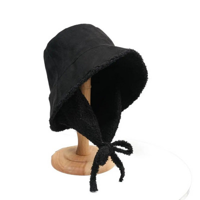 Vunena jednobojna kapa za sunčanje na otvorenom Poklon za par Kapa u korejskom stilu Kapa od janjećeg krzna Jesen Zima Panama šešir Ribarski šešir